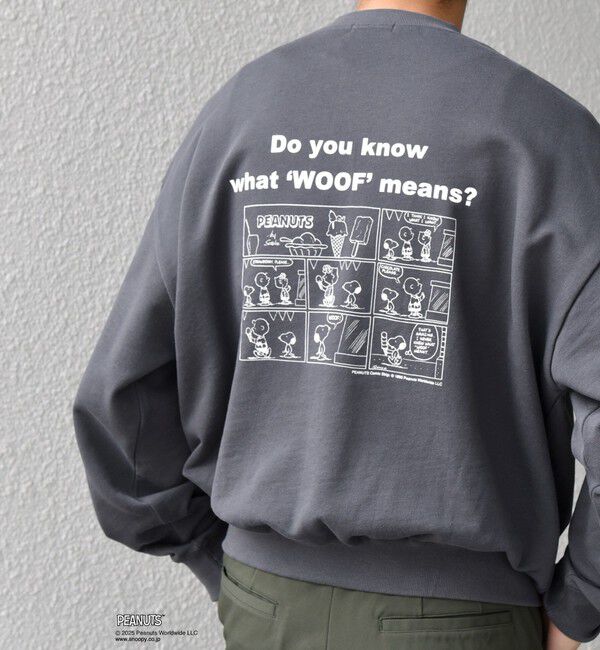 SHIPS any「SHIPS any: SNOOPY コラボ コミック グラフィック プリント スウェット◇」|スウェット・ジャージ|ダークグレー