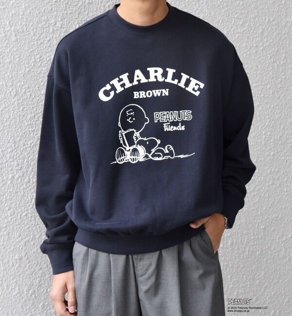 SHIPS any「SHIPS any: SNOOPY コラボ コミック グラフィック プリント スウェット◇」|スウェット・ジャージ|ネイビー