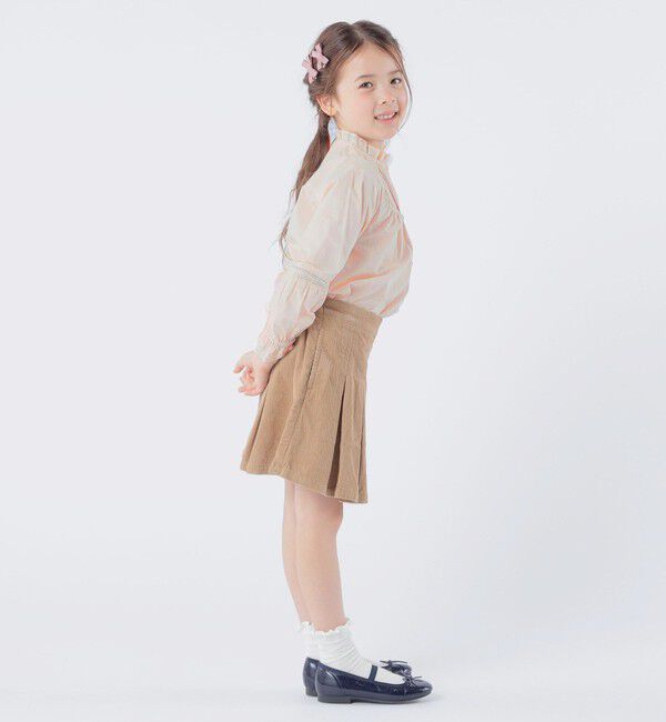 SHIPS KIDS「SHIPS KIDS:100～130cm / ピンタック レース ブラウス」|シャツ・ブラウス|