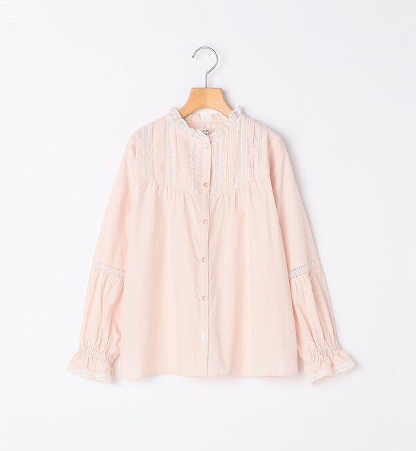 SHIPS KIDS「SHIPS KIDS:100～130cm / ピンタック レース ブラウス」|シャツ・ブラウス|