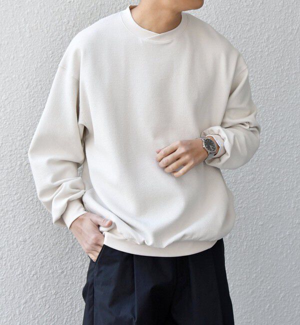 SHIPS any「SHIPS any:〈洗濯機可能〉フクレ ジャガード ダンボール レイヤード ネック プルオーバー◇」|スウェット・ジャージ|