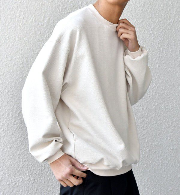 SHIPS any「SHIPS any:〈洗濯機可能〉フクレ ジャガード ダンボール レイヤード ネック プルオーバー◇」|スウェット・ジャージ|