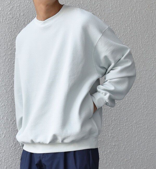 SHIPS any「SHIPS any:〈洗濯機可能〉フクレ ジャガード ダンボール レイヤード ネック プルオーバー◇」|スウェット・ジャージ|ライトブルー