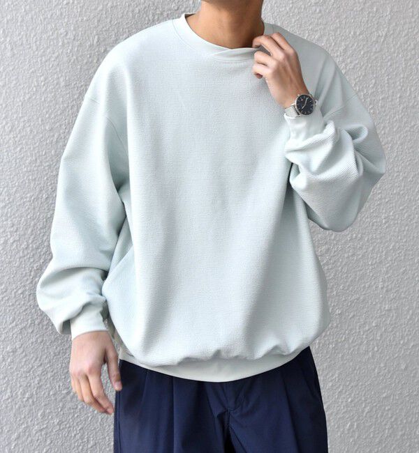 SHIPS any「SHIPS any:〈洗濯機可能〉フクレ ジャガード ダンボール レイヤード ネック プルオーバー◇」|スウェット・ジャージ|