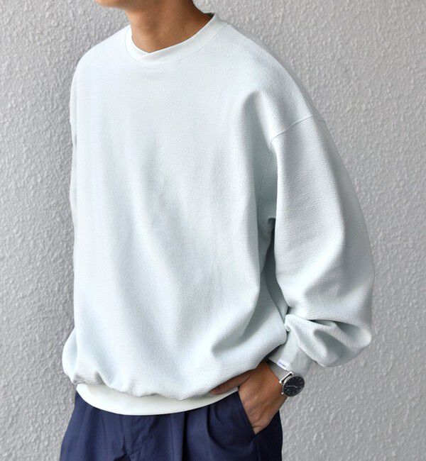 SHIPS any「SHIPS any:〈洗濯機可能〉フクレ ジャガード ダンボール レイヤード ネック プルオーバー◇」|スウェット・ジャージ|