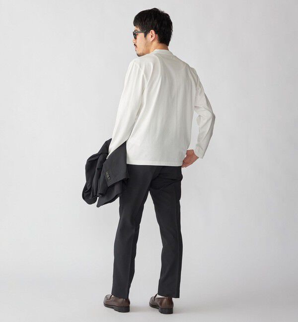 SHIPS「【WEB限定】SHIPS:〈手洗い可能/抗菌/防臭〉シルケット ビズ Vネック ロングスリーブ」|Tシャツ・カットソー|