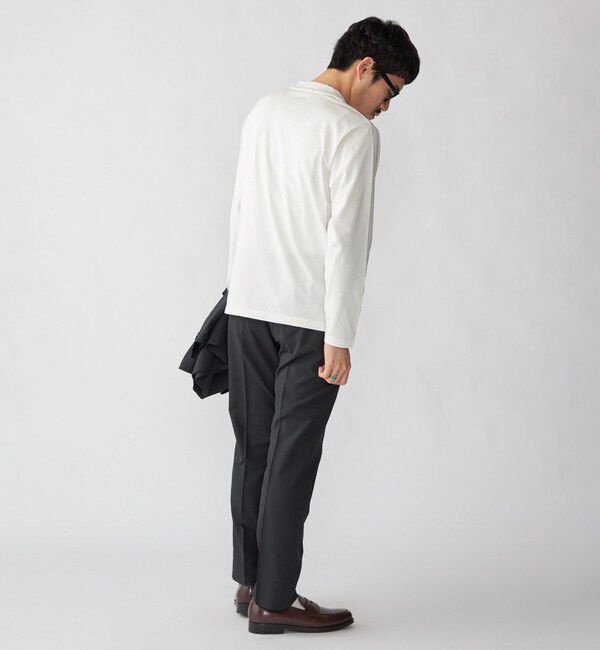 SHIPS「【WEB限定】SHIPS:〈手洗い可能/抗菌/防臭〉シルケット ビズ Vネック ロングスリーブ」|Tシャツ・カットソー|