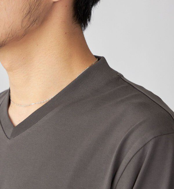 SHIPS「【WEB限定】SHIPS:〈手洗い可能/抗菌/防臭〉シルケット ビズ Vネック ロングスリーブ」|Tシャツ・カットソー|