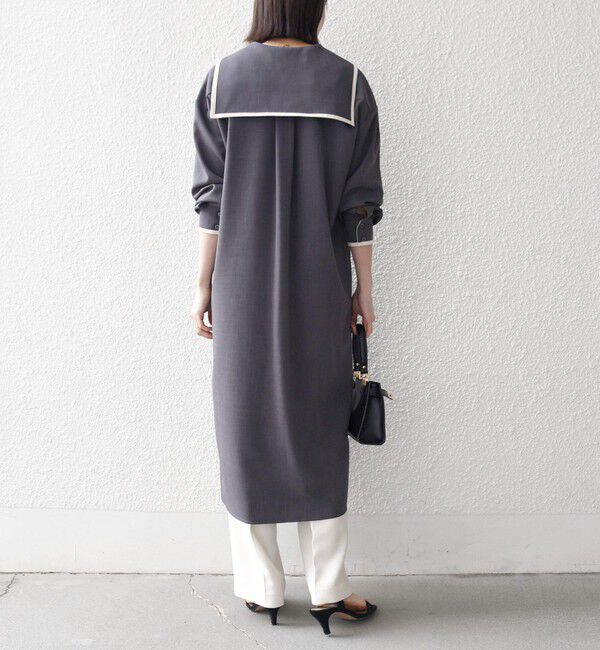 SHIPS any「《予約》SHIPS any:〈洗濯機可能〉セーラーカラー 配色 ジップ ワンピース」|ワンピース|