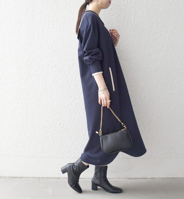 SHIPS any「《予約》SHIPS any:〈洗濯機可能〉セーラーカラー 配色 ジップ ワンピース」|ワンピース|