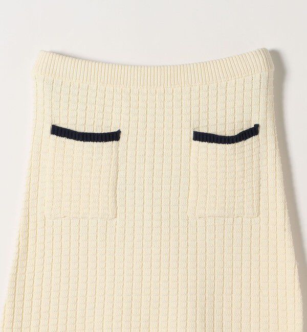 SHIPS any「《予約》SHIPS any:〈手洗い可能〉バスケット編み 配色 ライン タイト スカート」|スカート|