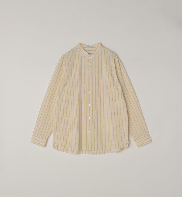 SHIPS any「SHIPS any:〈洗濯機可能〉コットン/リネン ストライプ バンドカラー シャツ 26SS◆」|シャツ・ブラウス|