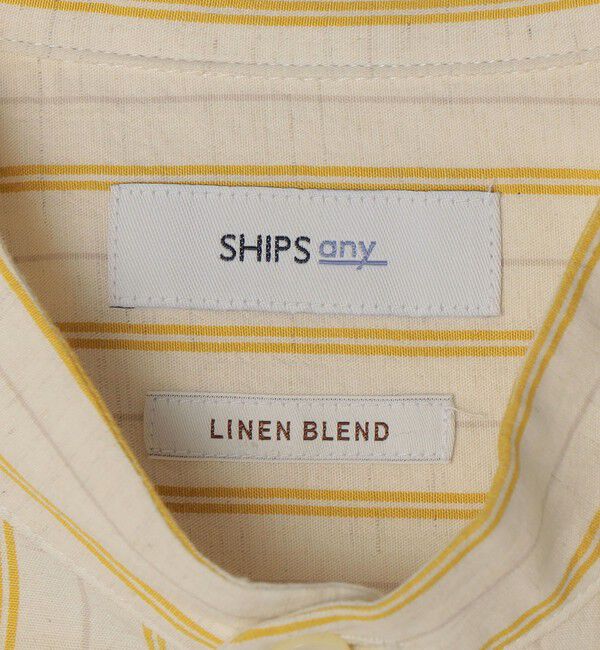 SHIPS any「SHIPS any:〈洗濯機可能〉コットン/リネン ストライプ バンドカラー シャツ 26SS◆」|シャツ・ブラウス|