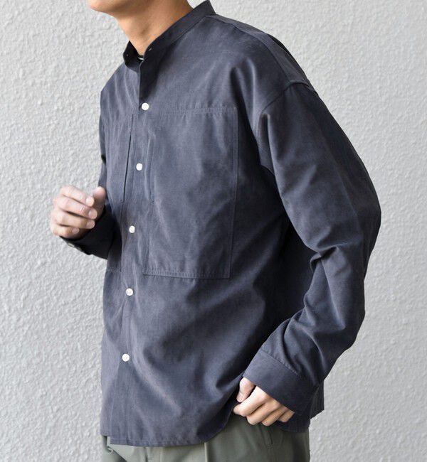 SHIPS any「SHIPS any:〈洗濯機可能〉フェード ピーチスキン ポケット バンドカラー シャツ 26SS◆」|シャツ・ブラウス|