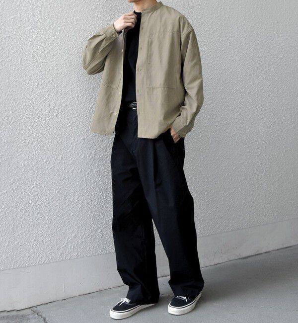 SHIPS any「SHIPS any:〈洗濯機可能〉フェード ピーチスキン ポケット バンドカラー シャツ 26SS◆」|シャツ・ブラウス|