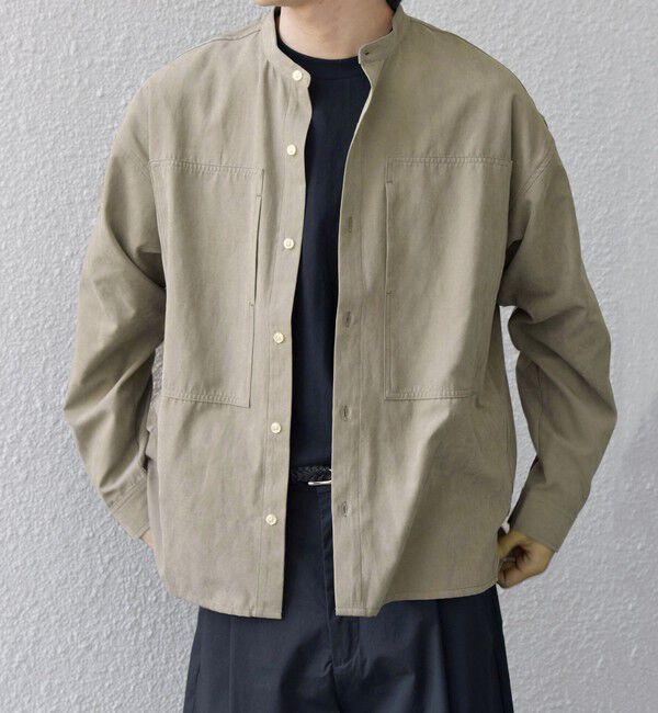SHIPS any「SHIPS any:〈洗濯機可能〉フェード ピーチスキン ポケット バンドカラー シャツ 26SS◆」|シャツ・ブラウス|