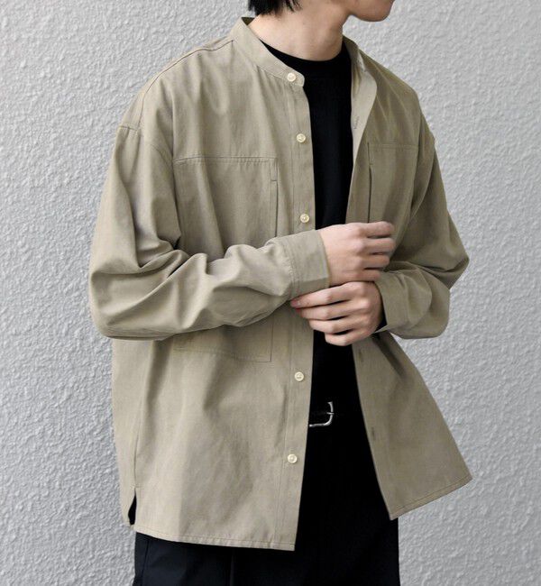 SHIPS any「SHIPS any:〈洗濯機可能〉フェード ピーチスキン ポケット バンドカラー シャツ 26SS◆」|シャツ・ブラウス|