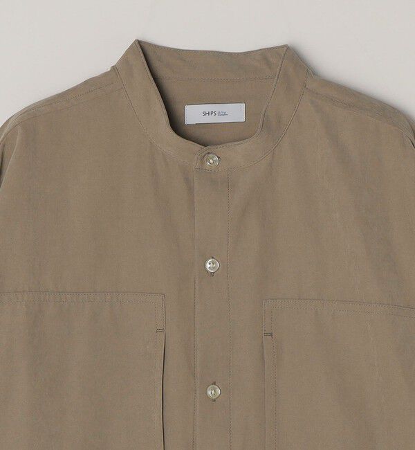 SHIPS any「SHIPS any:〈洗濯機可能〉フェード ピーチスキン ポケット バンドカラー シャツ 26SS◆」|シャツ・ブラウス|