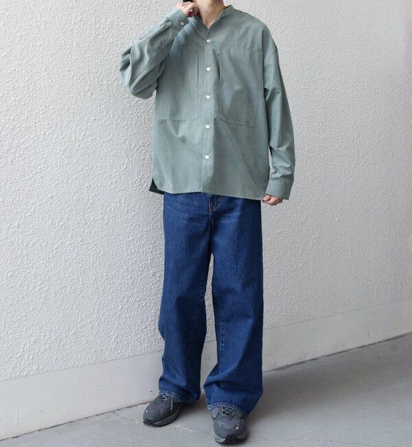 SHIPS any「SHIPS any:〈洗濯機可能〉フェード ピーチスキン ポケット バンドカラー シャツ 26SS◆」|シャツ・ブラウス|