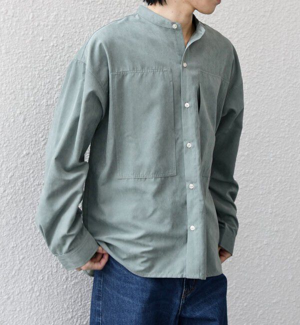 SHIPS any「SHIPS any:〈洗濯機可能〉フェード ピーチスキン ポケット バンドカラー シャツ 26SS◆」|シャツ・ブラウス|