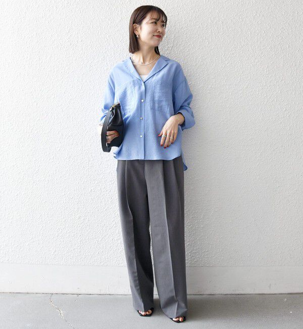 SHIPS any「《予約》SHIPS any:〈手洗い可能〉オープン カラー ポケット シャツ」|シャツ・ブラウス|