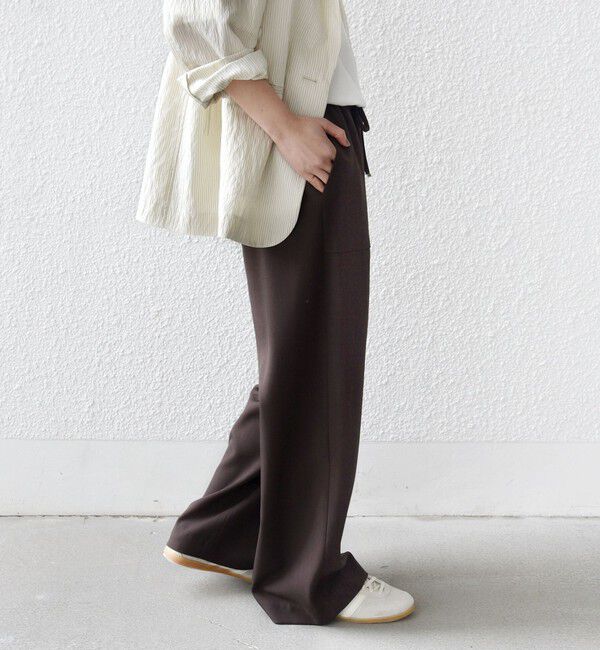 SHIPS for women「〈手洗い可能〉梳毛調ポケット デザイン ストレッチ ドロスト パンツ」|その他|