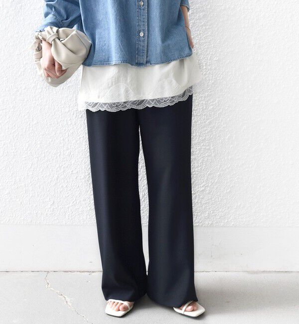 SHIPS for women「〈手洗い可能〉梳毛調ポケット デザイン ストレッチ ドロスト パンツ」|その他|