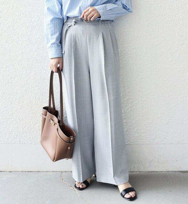 SHIPS Colors 「SHIPS Colors:〈手洗い可能〉ドライ メランジ ベルテッド パンツ（セットアップ対応可能）」|その他|