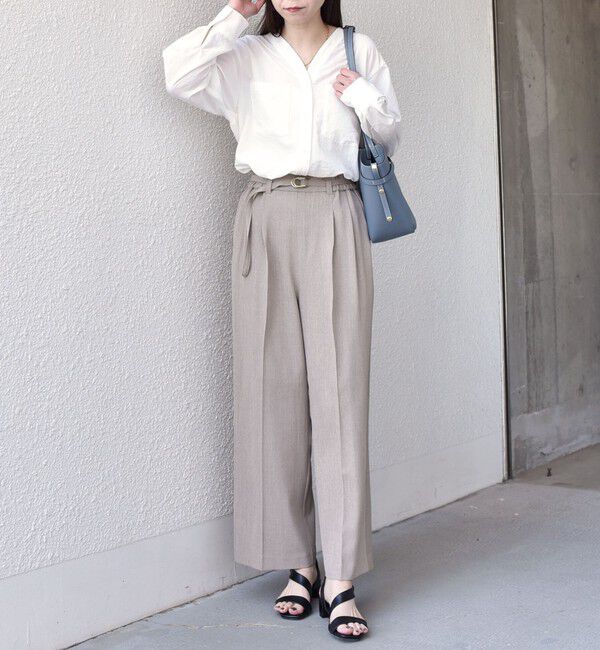 SHIPS Colors 「SHIPS Colors:〈手洗い可能〉ドライ メランジ ベルテッド パンツ（セットアップ対応可能）」|その他|