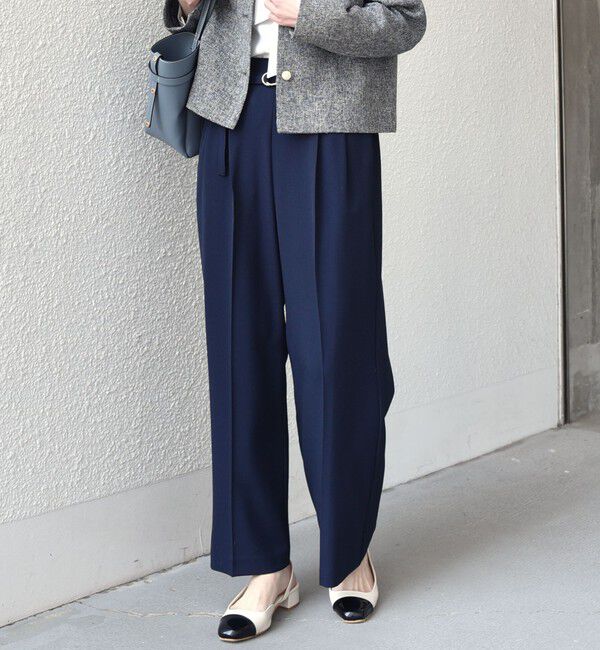 SHIPS Colors 「SHIPS Colors:〈手洗い可能〉ドライ メランジ ベルテッド パンツ（セットアップ対応可能）」|その他|