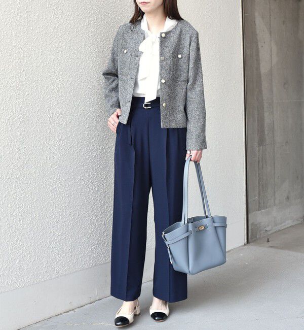 SHIPS Colors 「SHIPS Colors:〈手洗い可能〉ドライ メランジ ベルテッド パンツ（セットアップ対応可能）」|その他|