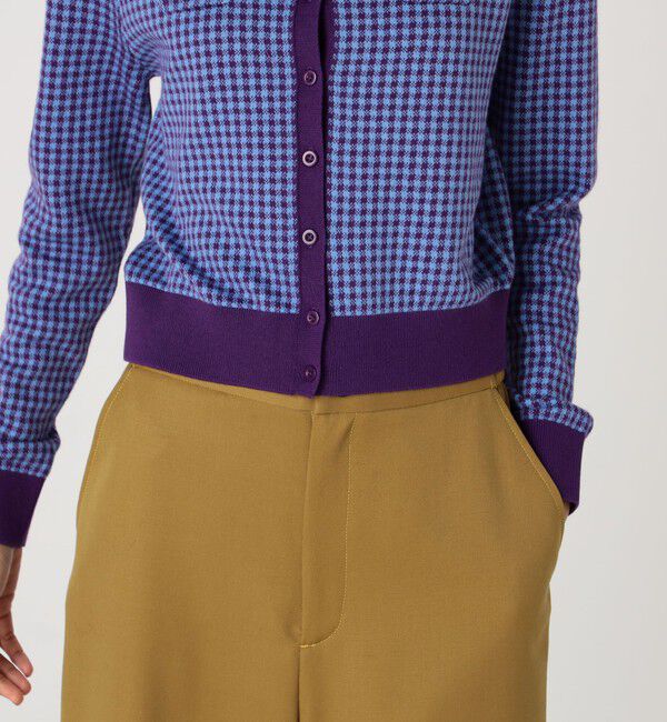 CABaN「コットンカシミヤ ギンガムチェックカーディガン」|カーディガン|