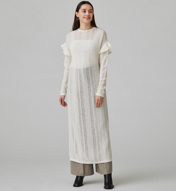 Ballsey「フォルテッドレース フリルスリーブワンピース」|ワンピース|11 ホワイト