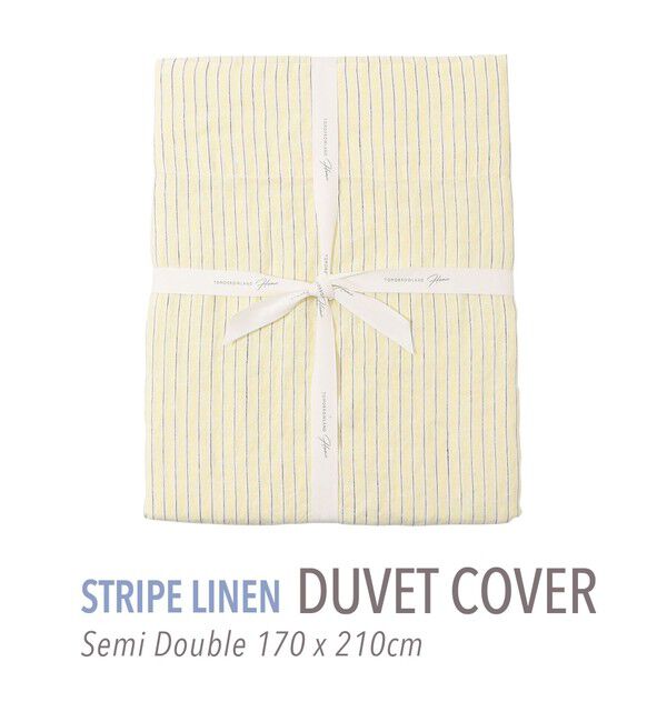 TOMORROWLAND HOME「ストライプリネン 掛布団カバー（セミダブル）」|その他|24 イエロー系