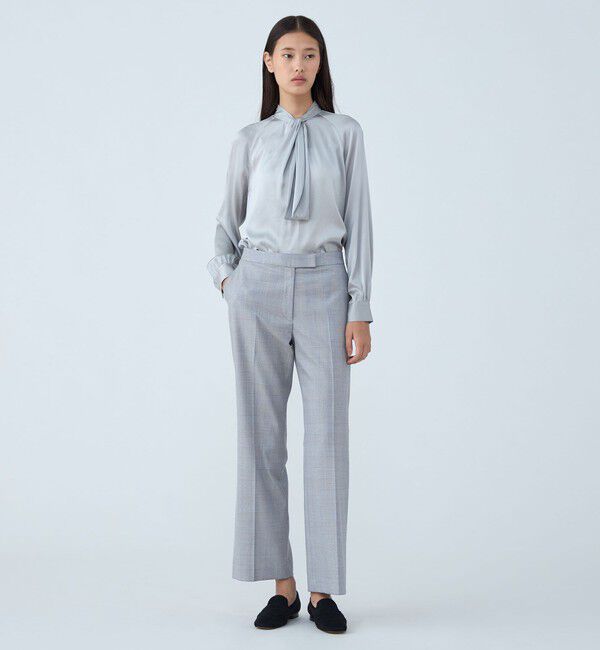 TOMORROWLAND collection「ウォッシャブルサテン フロントタイブラウス」|シャツ・ブラウス|