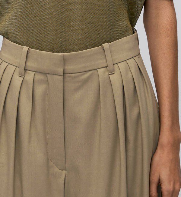 BACCA「ウールドスキン ワイドタックパンツ」|スラックス|