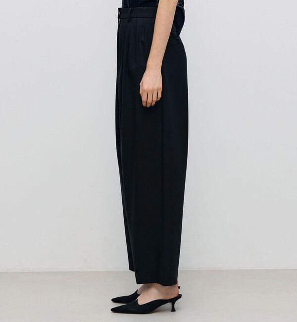 BACCA「ウールドスキン ワイドタックパンツ」|スラックス|