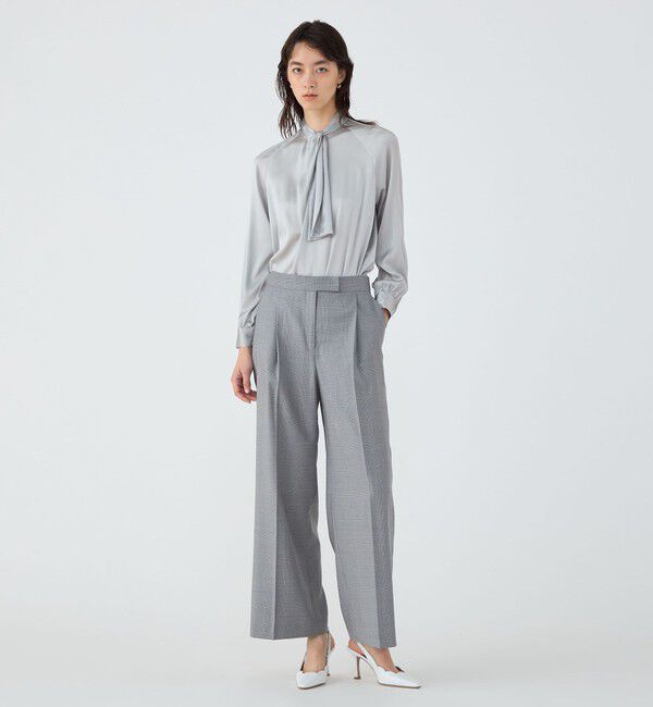 TOMORROWLAND collection「ZELANDER GLEN CHECK タックワイドパンツ」|スラックス|