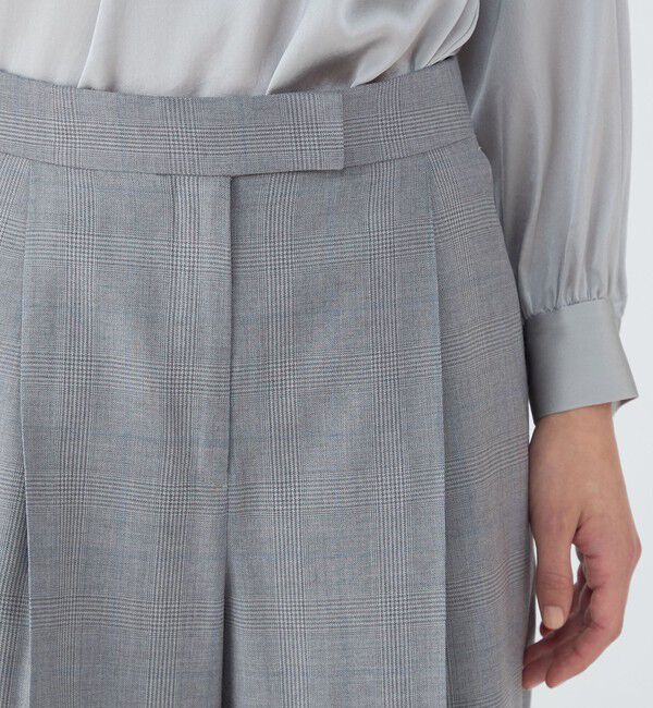 TOMORROWLAND collection「ZELANDER GLEN CHECK タックワイドパンツ」|スラックス|