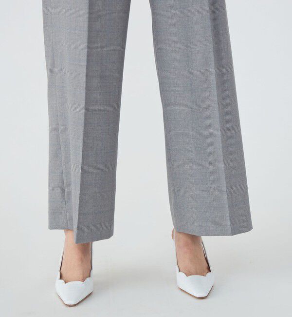 TOMORROWLAND collection「ZELANDER GLEN CHECK タックワイドパンツ」|スラックス|