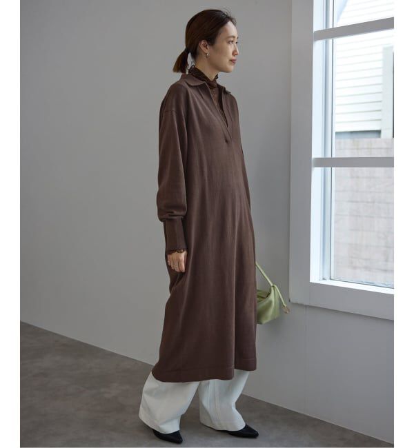 SLOBE IENA「スキッパーニットワンピース」|ワンピース|