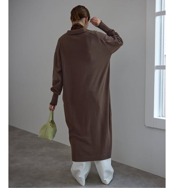 SLOBE IENA「スキッパーニットワンピース」|ワンピース|