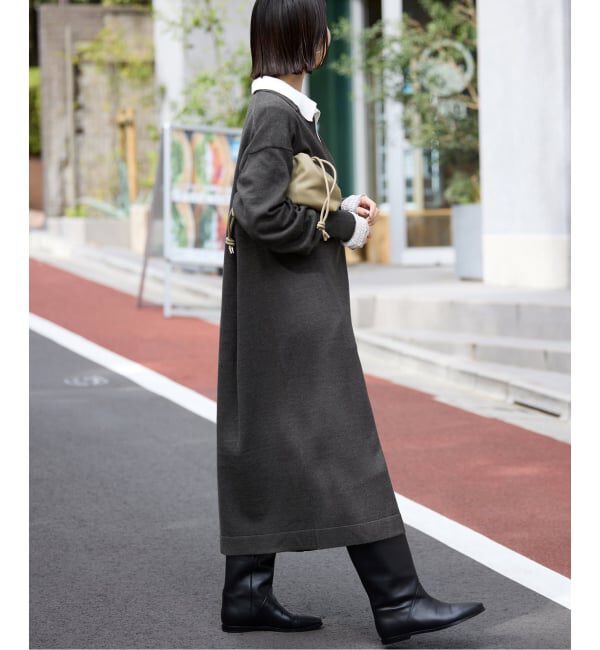 SLOBE IENA「スキッパーニットワンピース」|ワンピース|