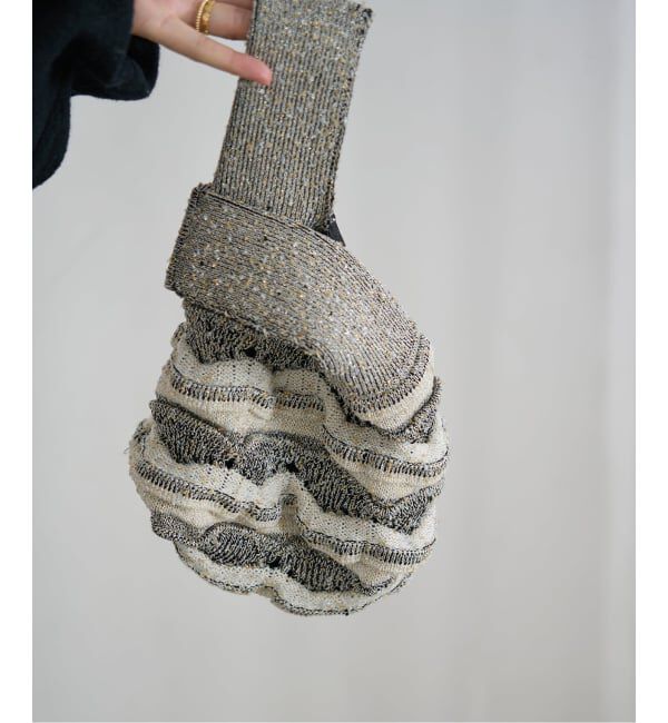 IENA「ラメMIXボーダーニットバッグ」|その他|