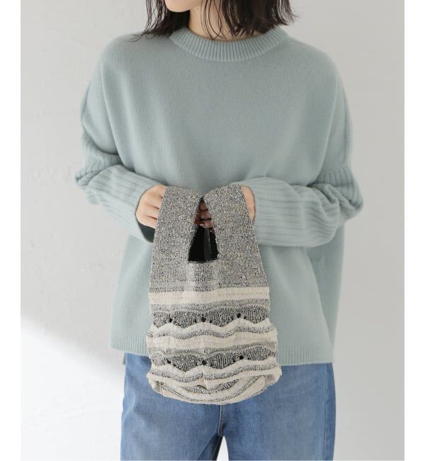 IENA「ラメMIXボーダーニットバッグ」|その他|