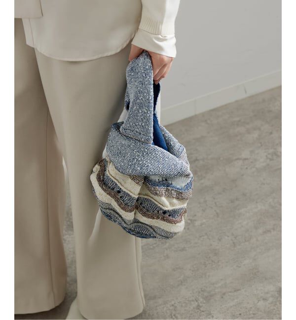 IENA「ラメMIXボーダーニットバッグ」|その他|