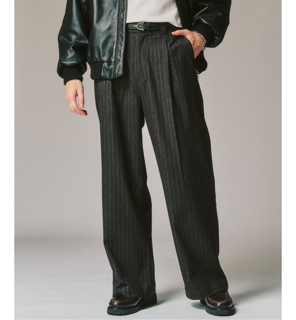 417 EDIFICE「追加【WOOSTEDLIKE】ワイドイージースラックス」|スラックス|ブラック A