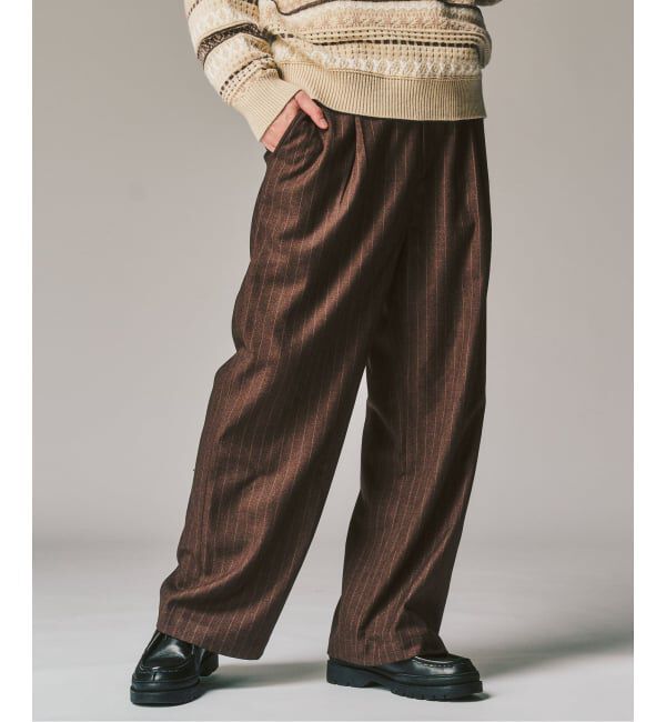 417 EDIFICE「追加【WOOSTEDLIKE】ワイドイージースラックス」|スラックス|ブラウン