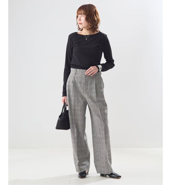 journal standard L'essage「【金子綾さん着用】ツイードグレンチェックパンツ」|スラックス|
