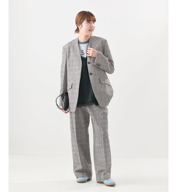 journal standard L'essage「【金子綾さん着用】ツイードグレンチェックパンツ」|スラックス|